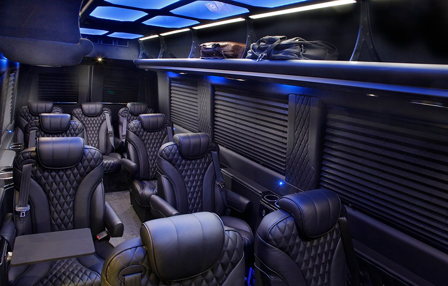 Black Mercedes Sprinter Interior